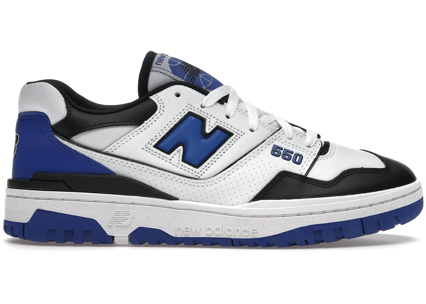 New Balance 550 White Royal Black Indoor Outdoor