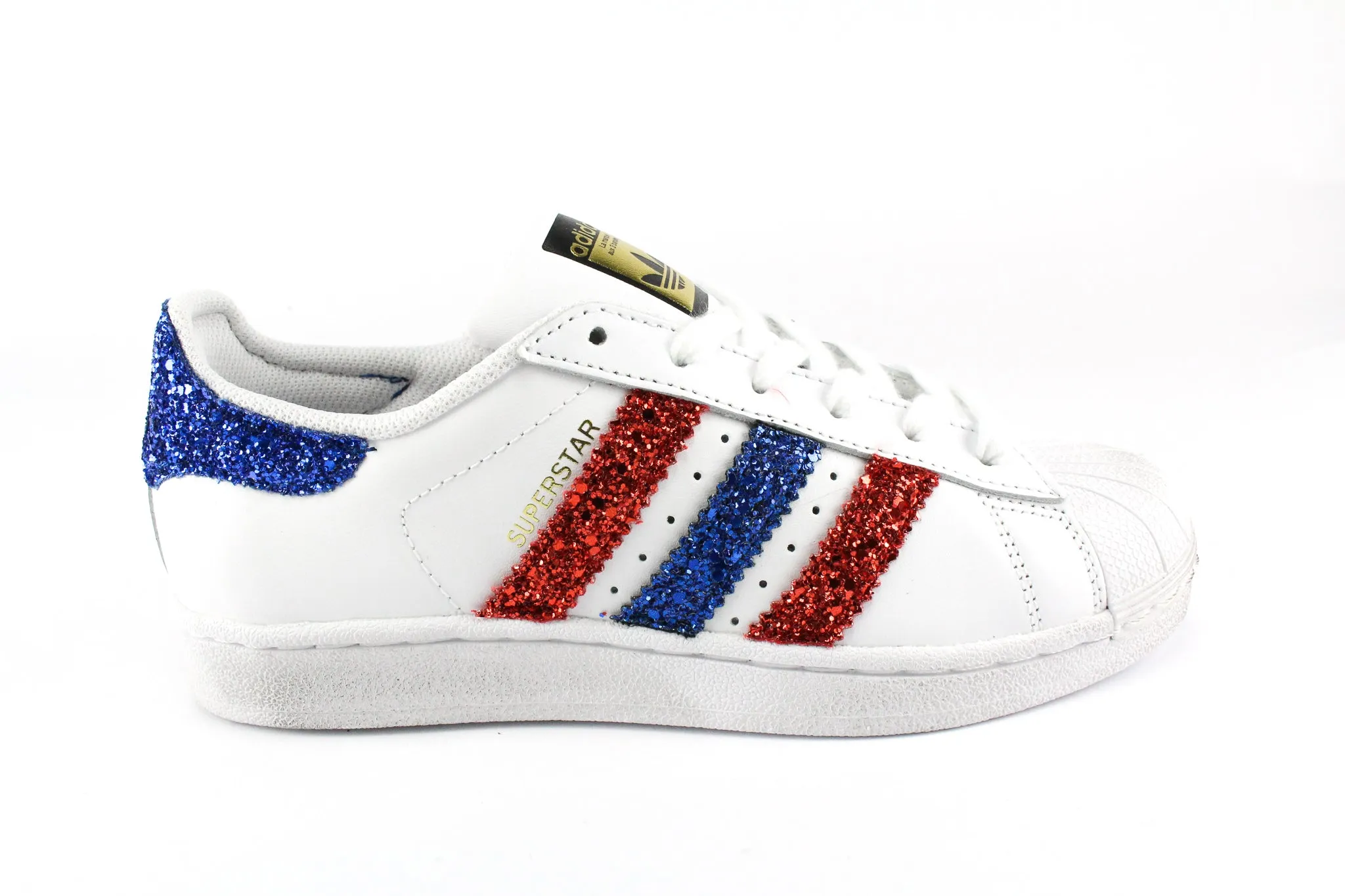 Adidas Superstar Red & Bluette Glitter EasyClean Cool Design