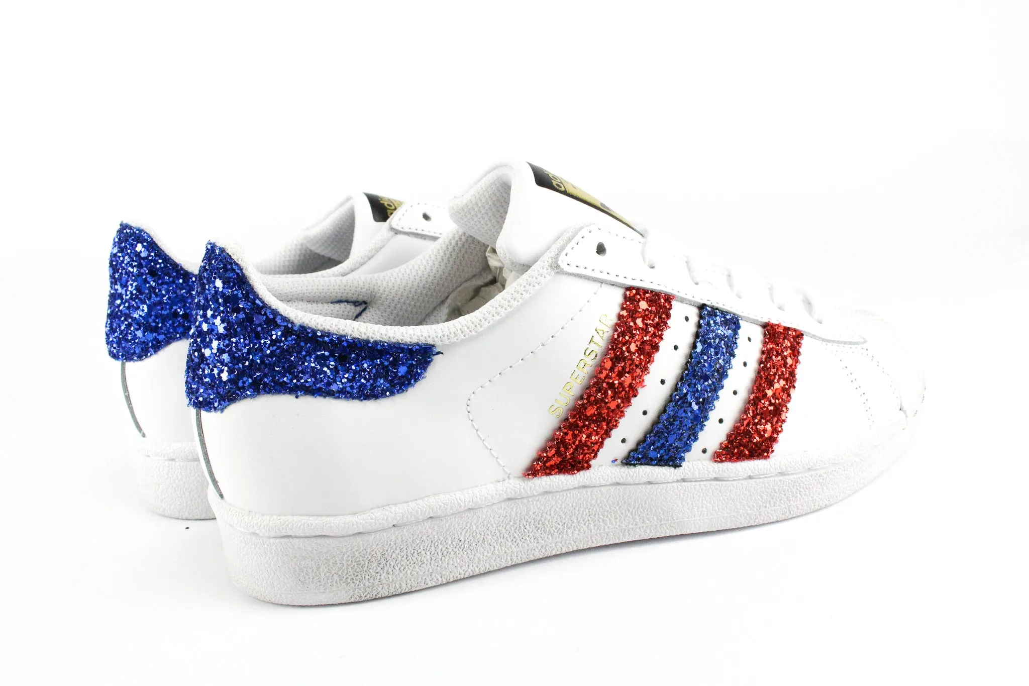 Fit Support Adidas Superstar Red & Bluette Glitter