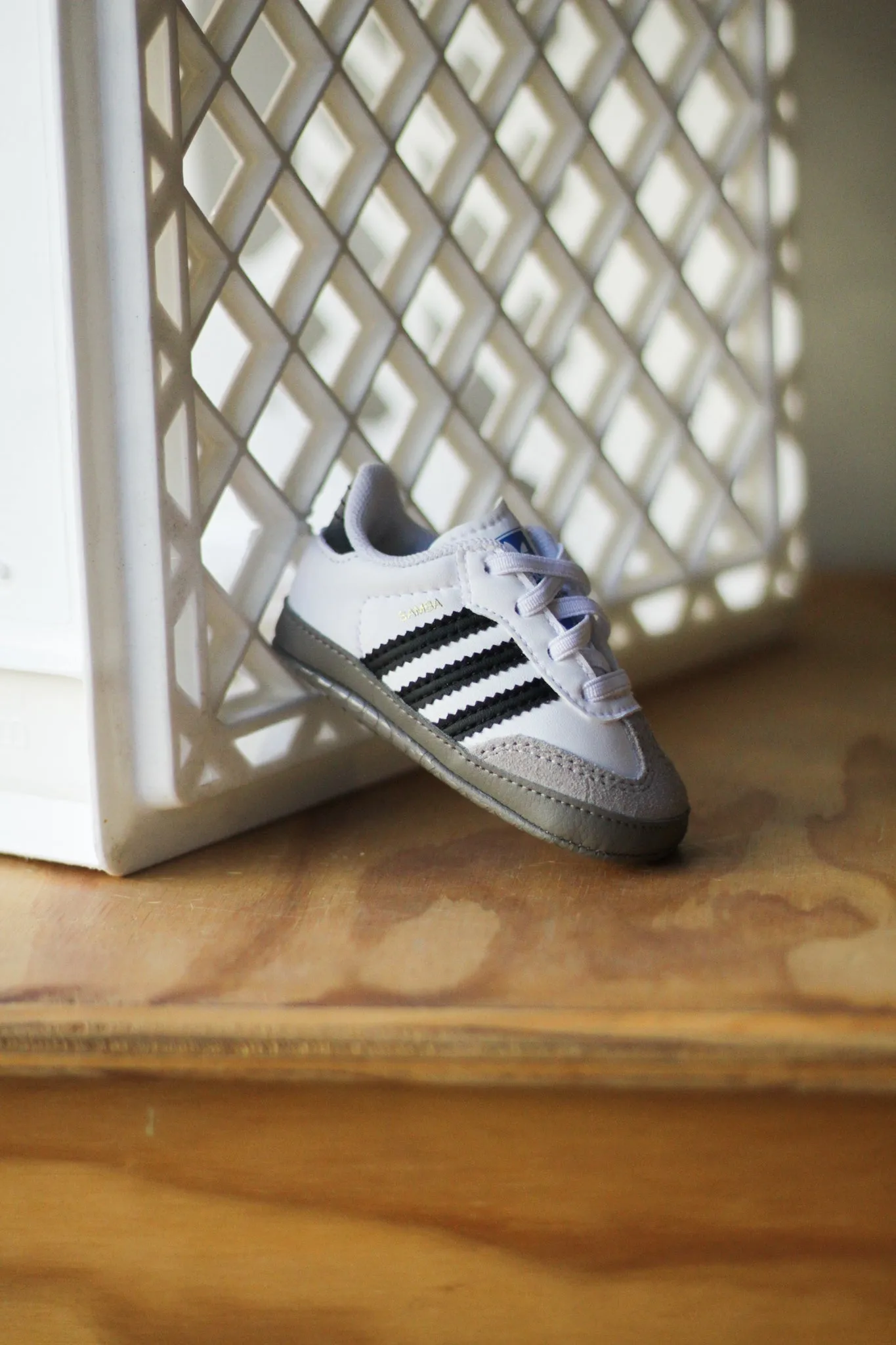 ADIDAS SAMBA (CB) "CLOUD WHITE" Speed-Lace Leather Touch Quick Motion