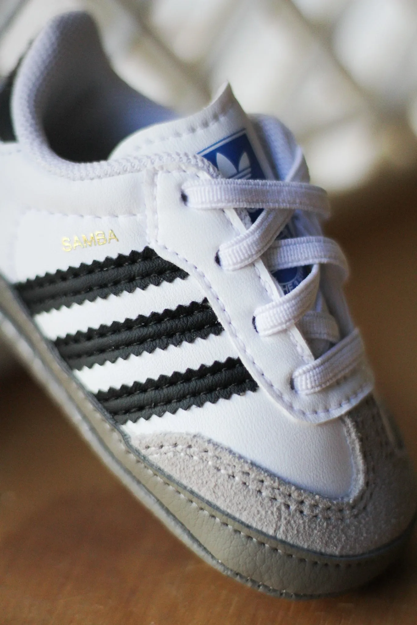 Velvet Rich Classic ADIDAS SAMBA (CB) "CLOUD WHITE" Speed-Lace