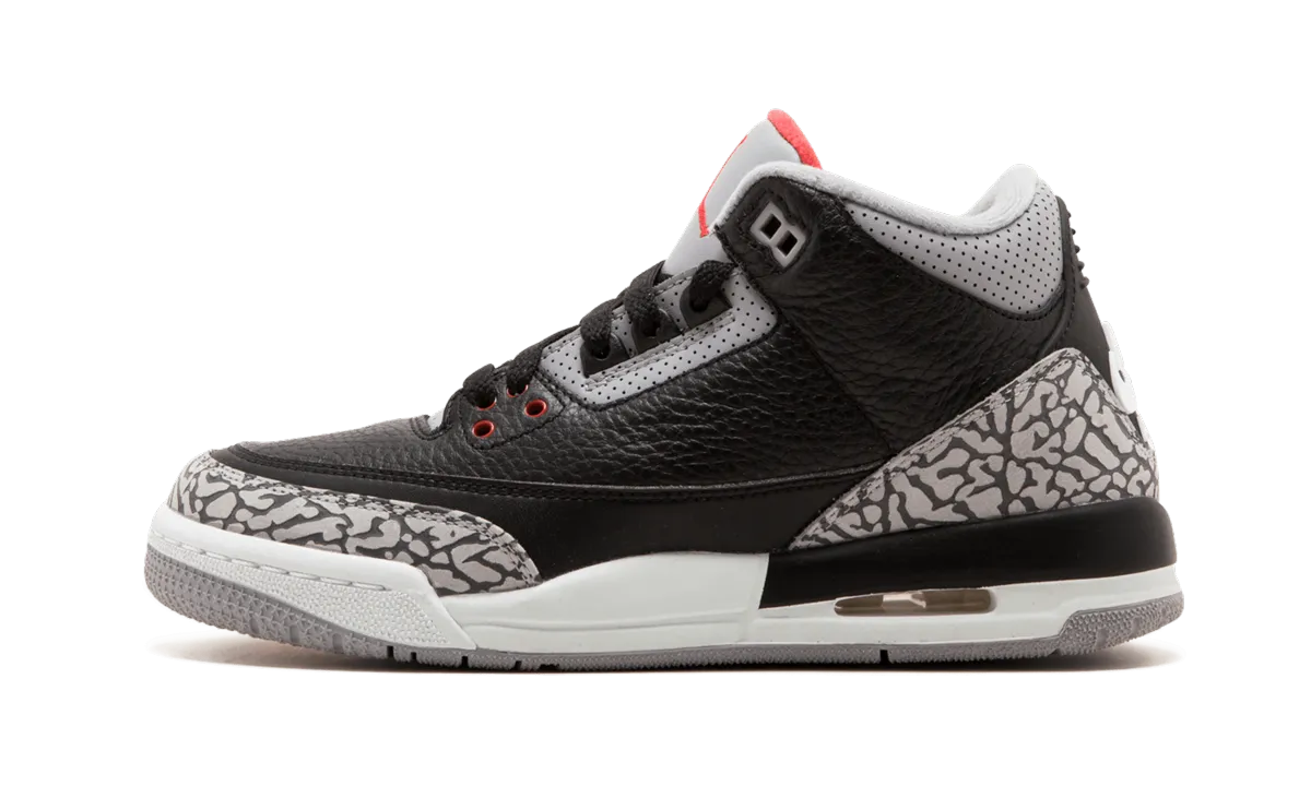 Air Jordan 3 Retro GS "Black Cement 2018" Subtle Detail Style Mix