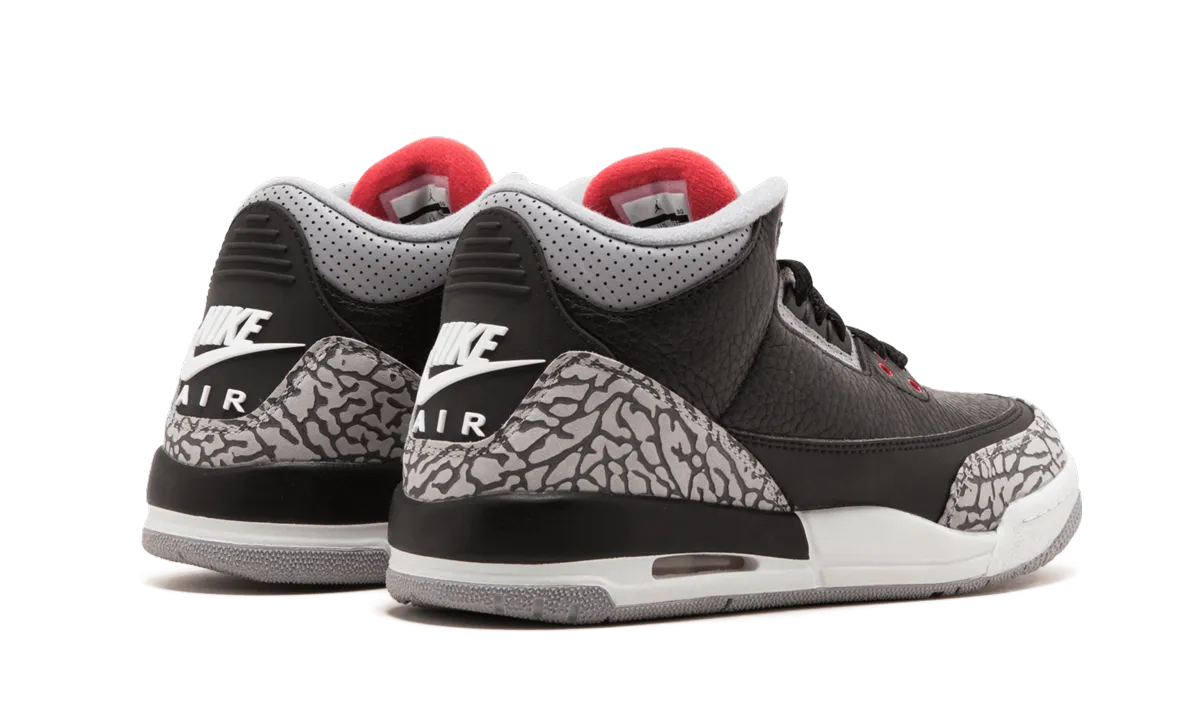 Air Jordan 3 Retro GS "Black Cement 2018" Day To Night
