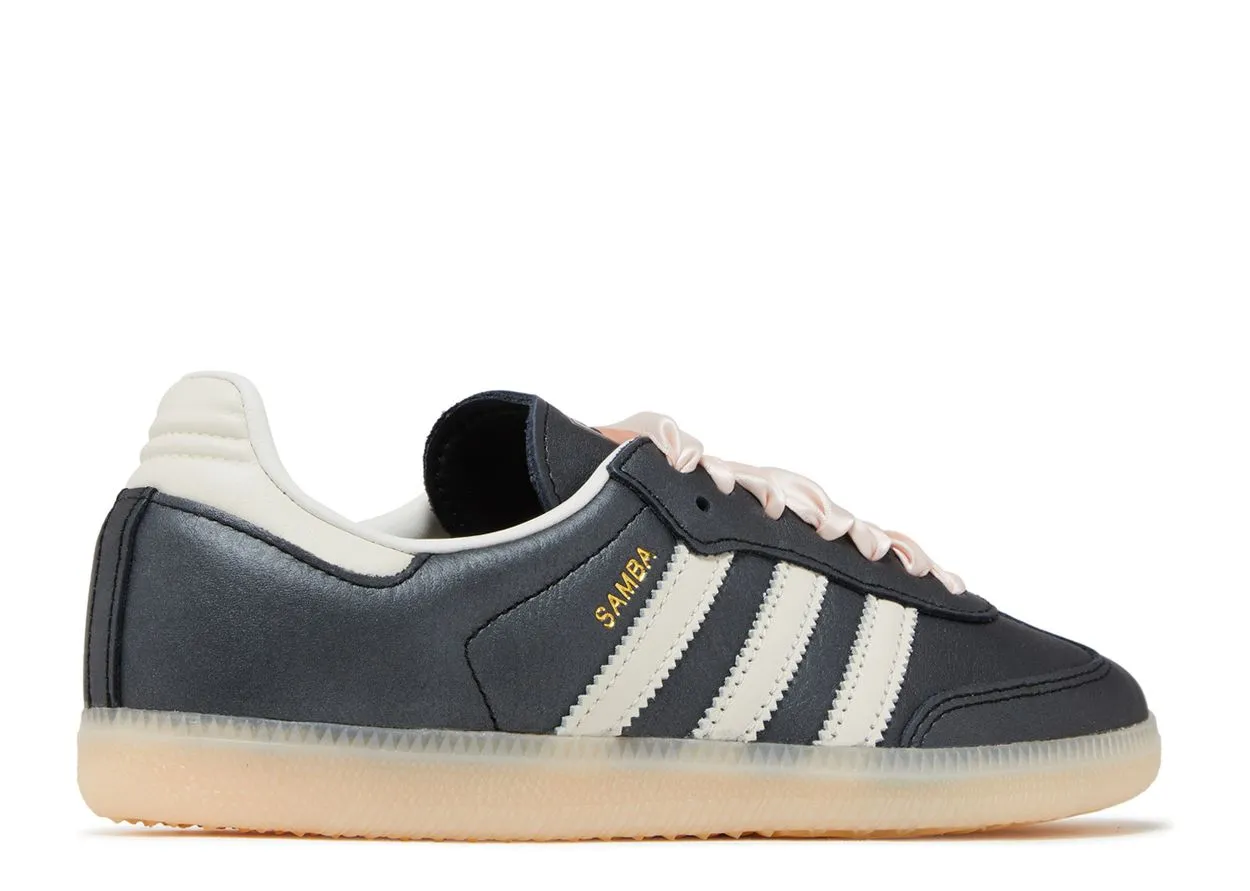 Soft foam Cushion Feel Adidas Samba OG Black Pink Ribbon Laces