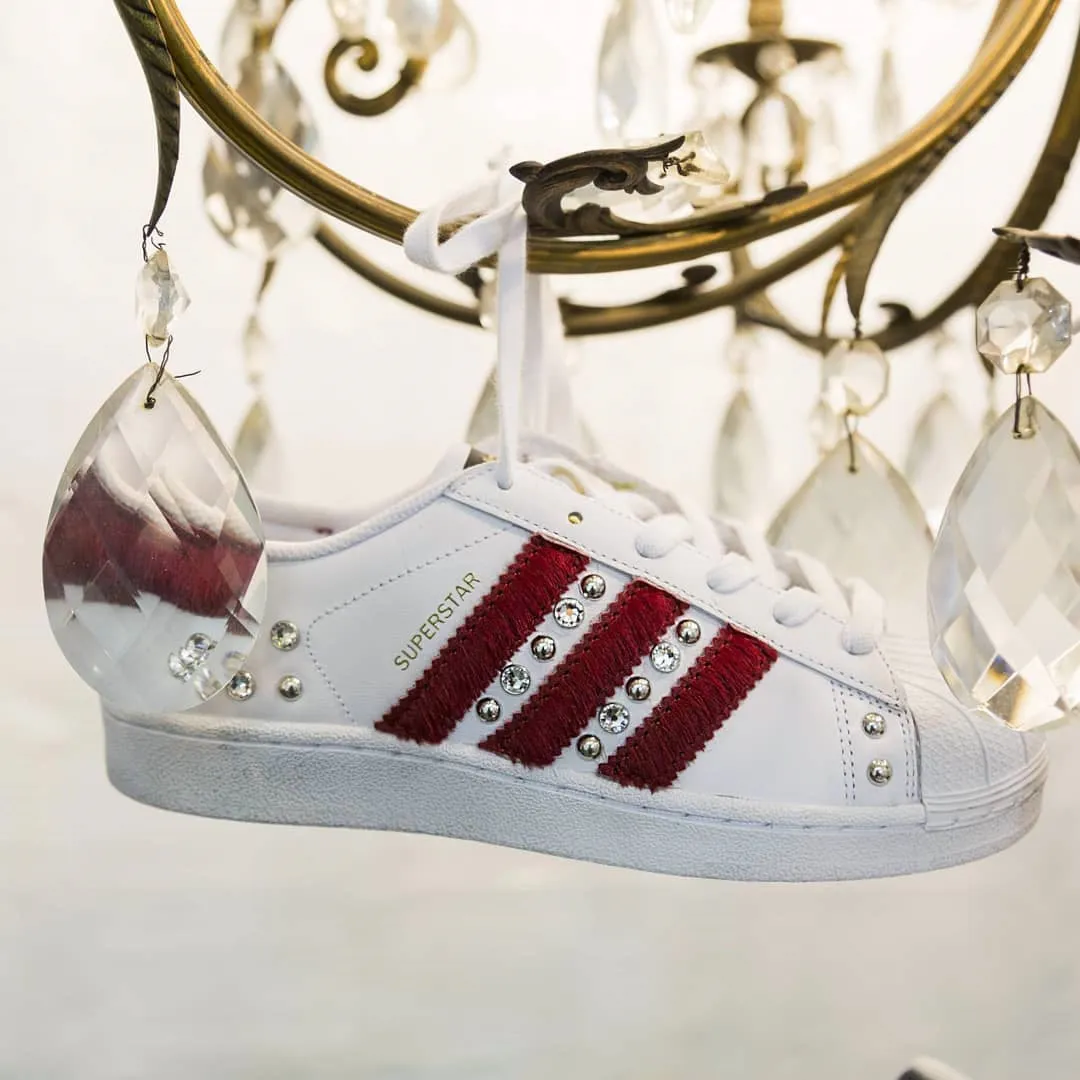 Sporty Adidas Superstar Cavallino Rosso & Strass