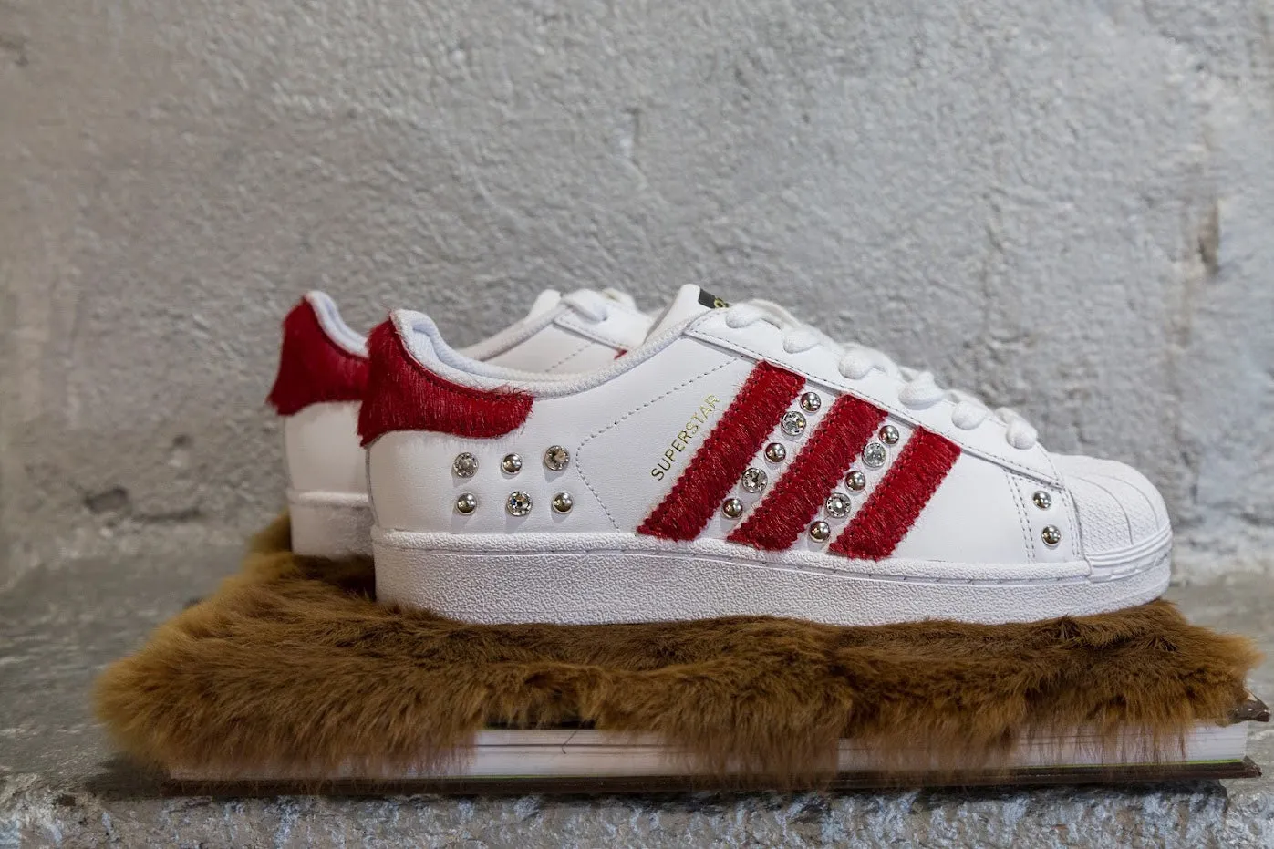 Adidas Superstar Cavallino Rosso & Strass Plain Step lake walk