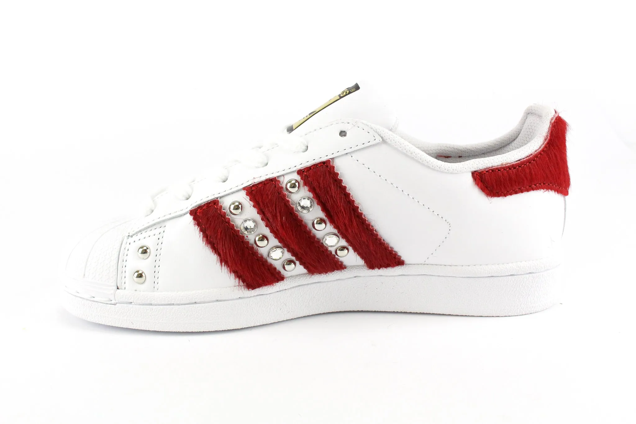 Comfort Ankle Quick Slip Adidas Superstar Cavallino Rosso & Strass