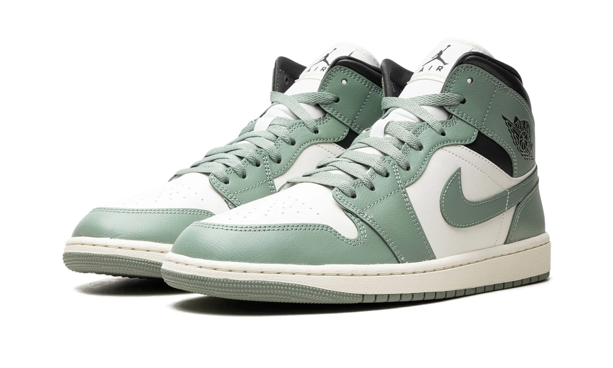Wmns Air Jordan 1 Mid 'Jade Smoke' walking shoes