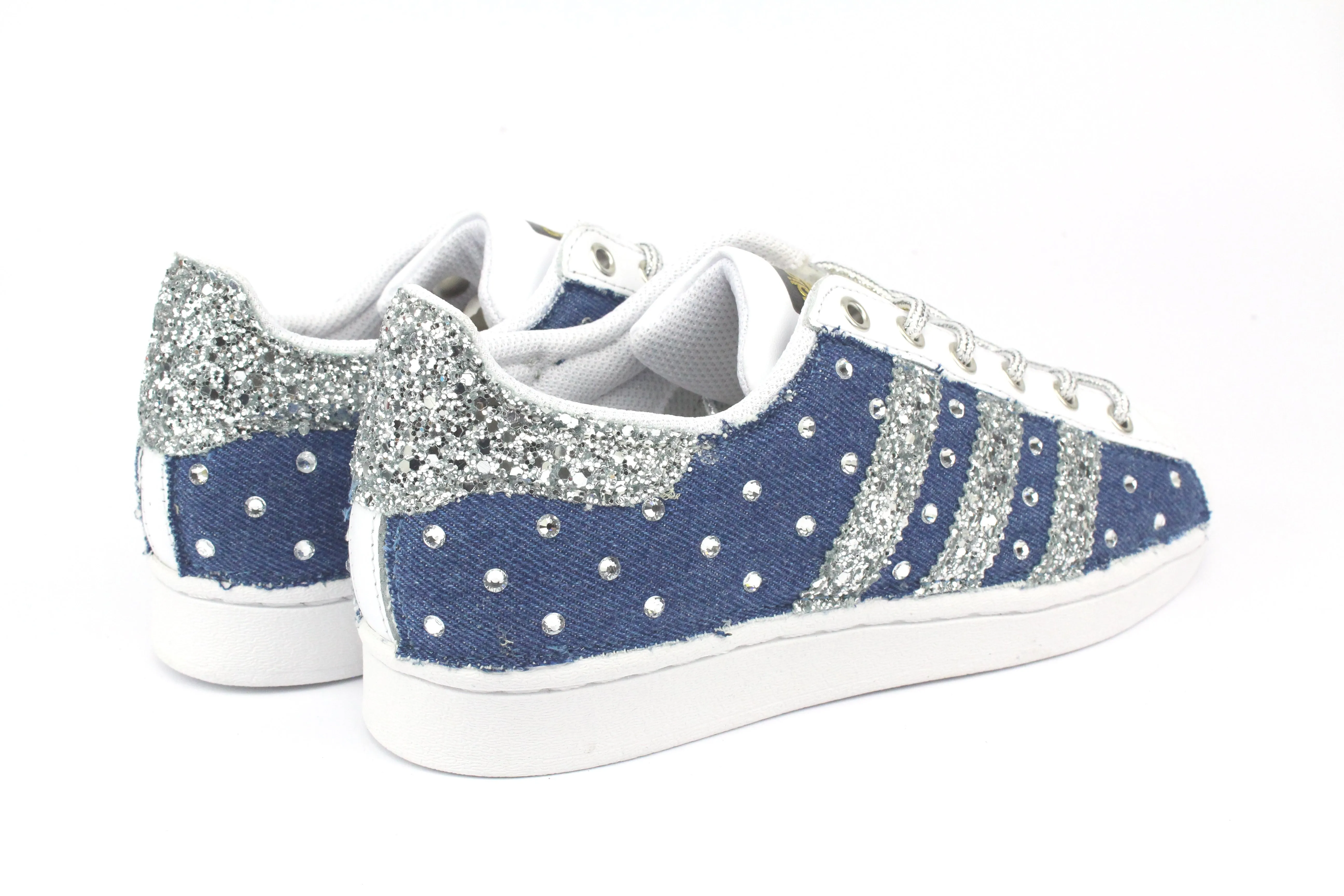 Adidas Superstar Denim Jeans & Strass Termo Minimal Stitch