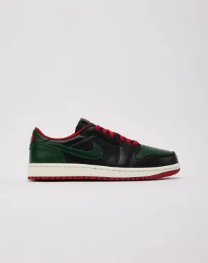 Jordan Air Jordan 1 Retro Low OG 'Black and Gorge Green' Injury Safe Durable Fabric