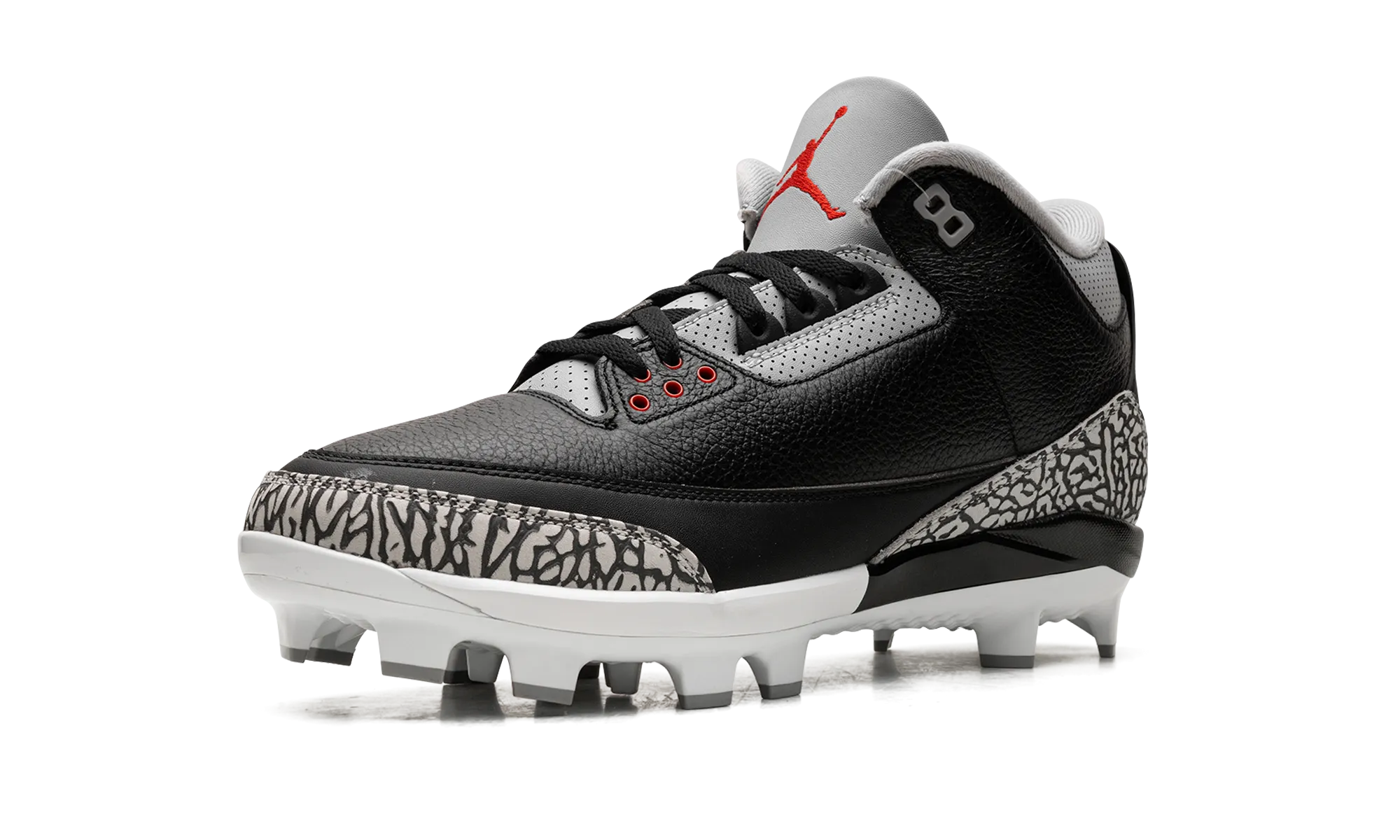 Morning Ready Refined Style Air Jordan 3 Cleats "Black Cement"