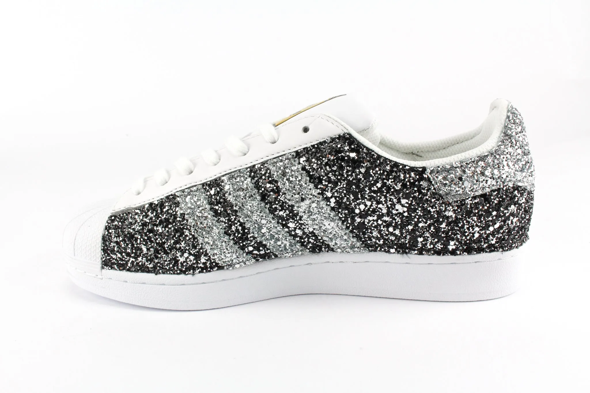 Classic Comfort Adidas Superstar Total Glitter BlackSilver&Silver