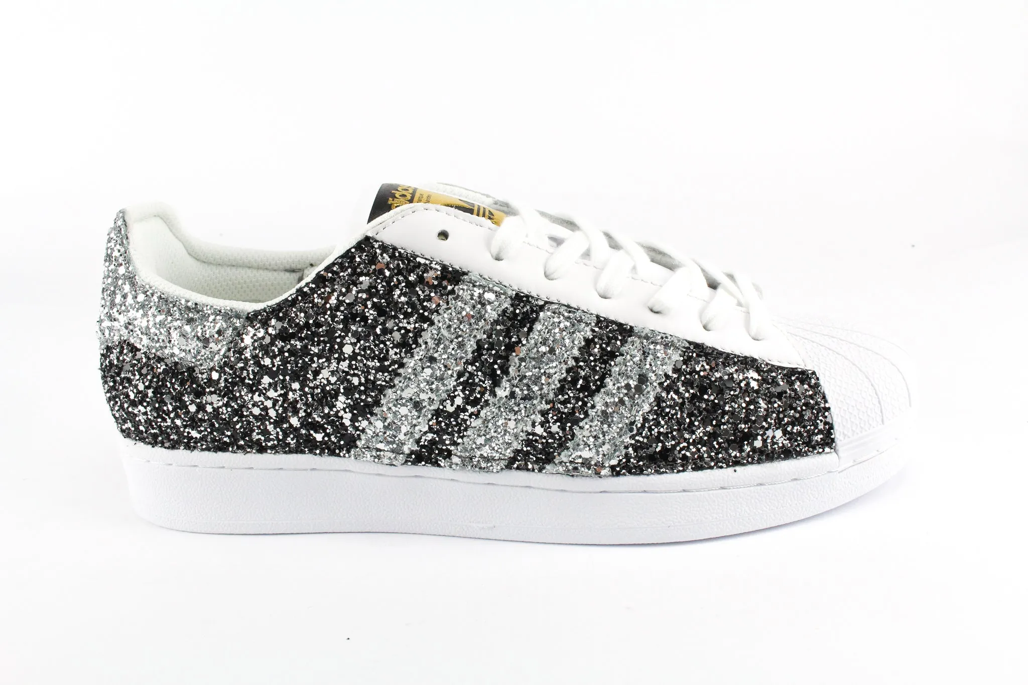 Adidas Superstar Total Glitter BlackSilver&Silver Fashionable color scheme