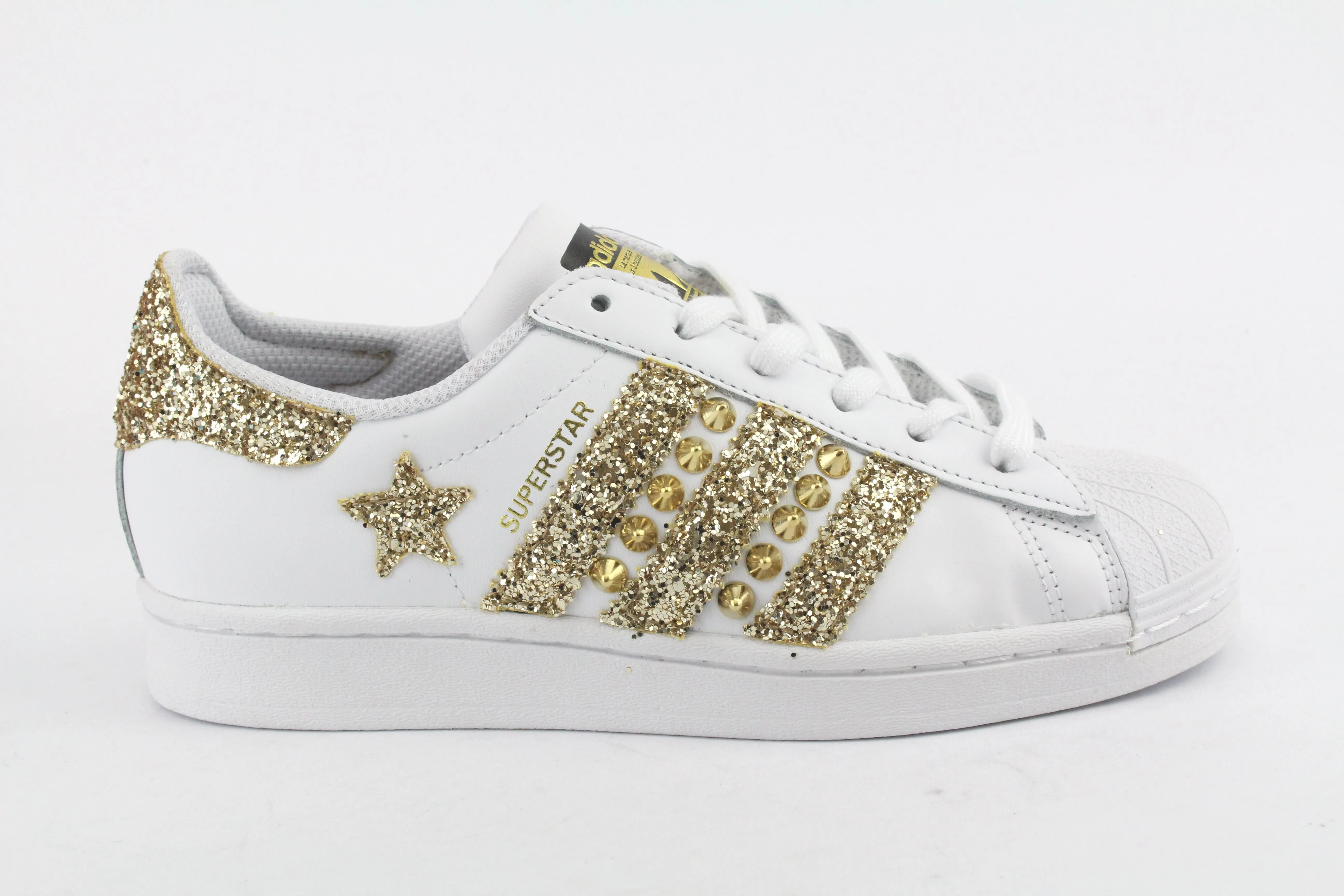 Talk Step Retro Style Adidas Superstar Glitter Gold Stella & Borchie