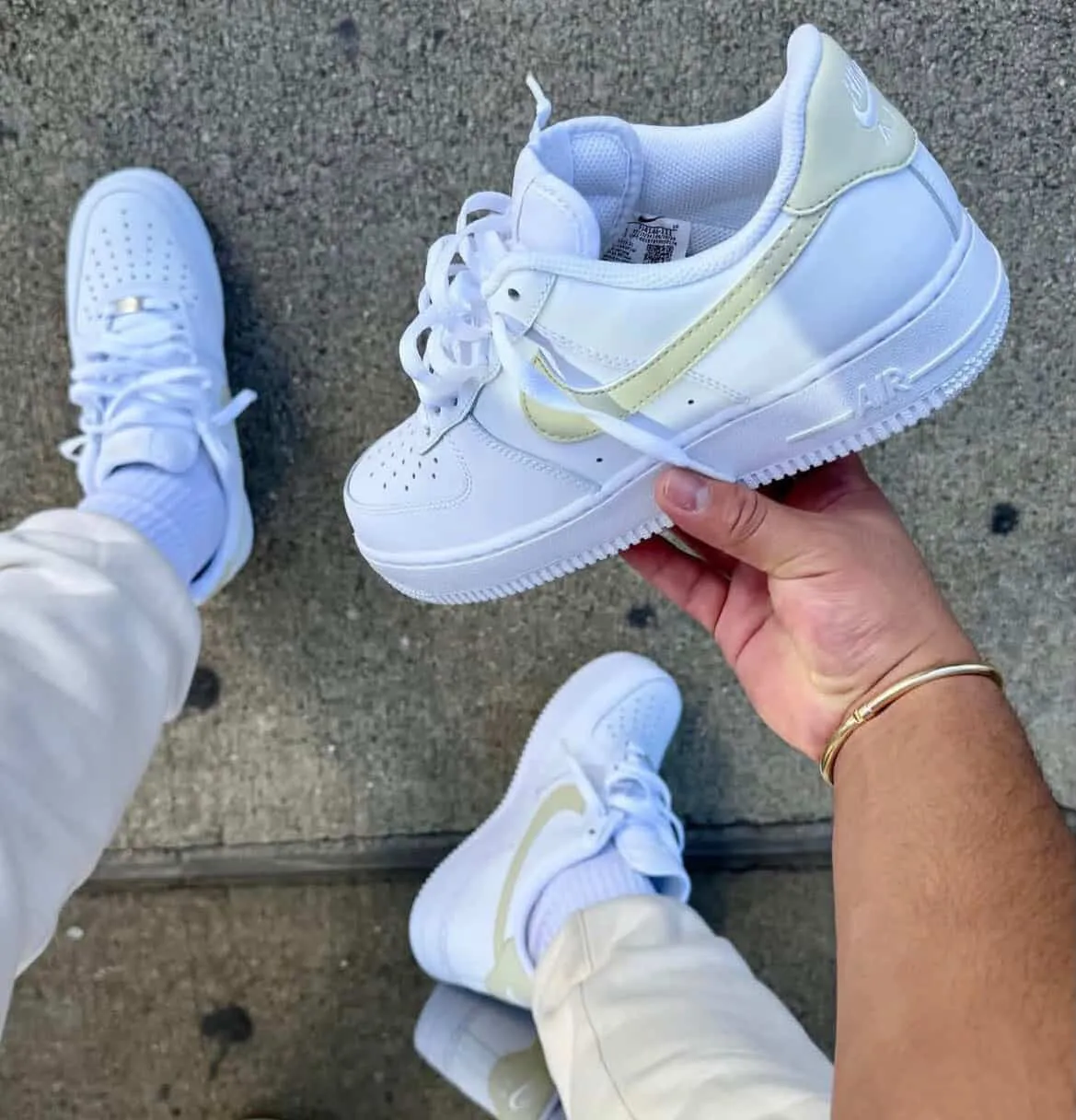 NIKE AIR FORCE 1 WHITE NUDE Sneakers Dirt Guard