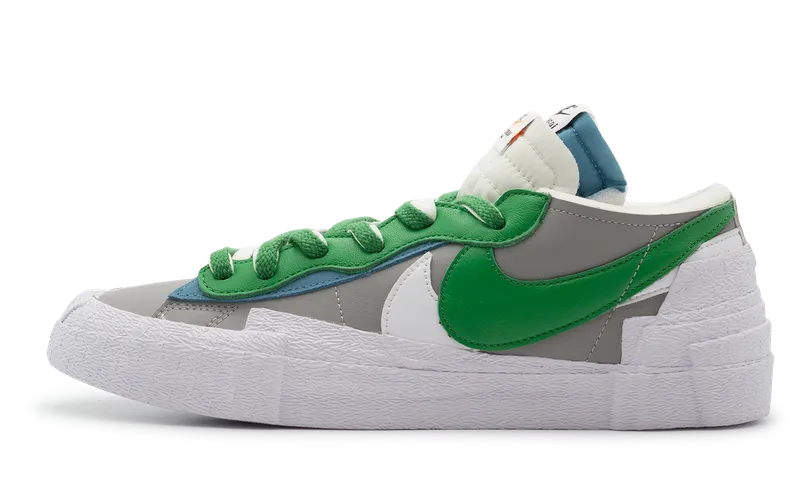 Nike Blazer Low x Sacai White Grey Classic Green (DD1877-001) Men Size 6-12 Durable Silver Glow