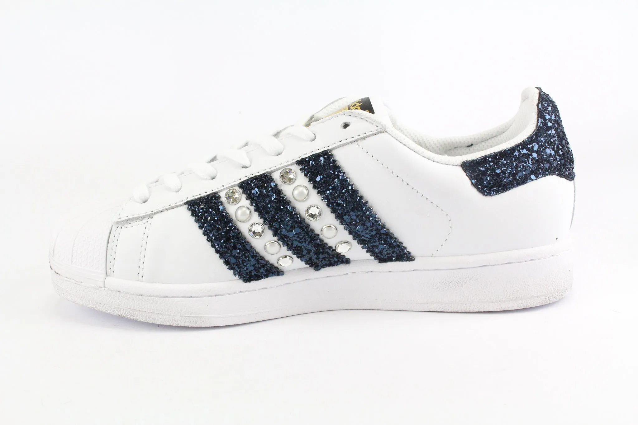 Adidas Superstar Navy Glitter & Strass Quick Transition