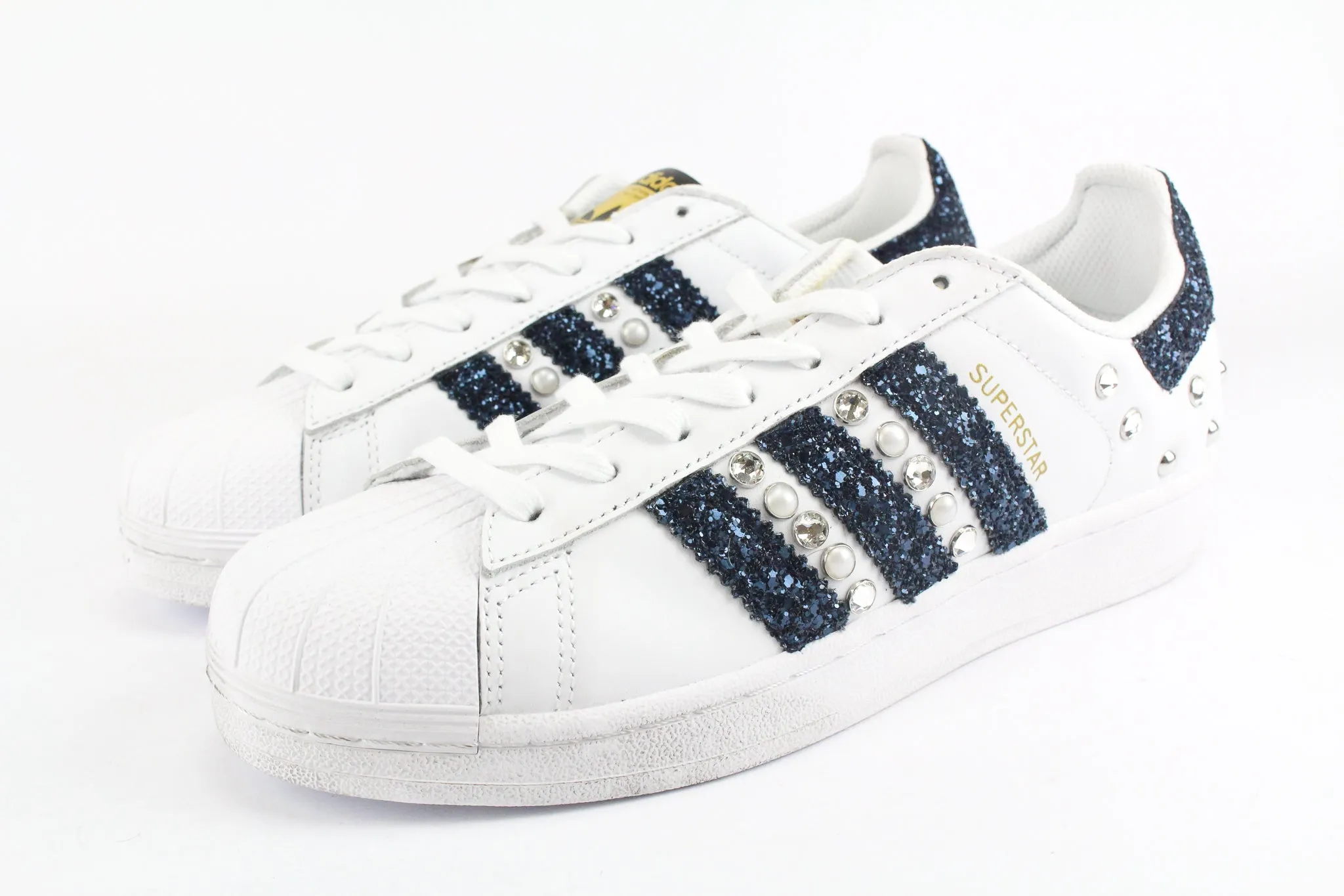 Park Ready Slip Friendly Adidas Superstar Navy Glitter & Strass