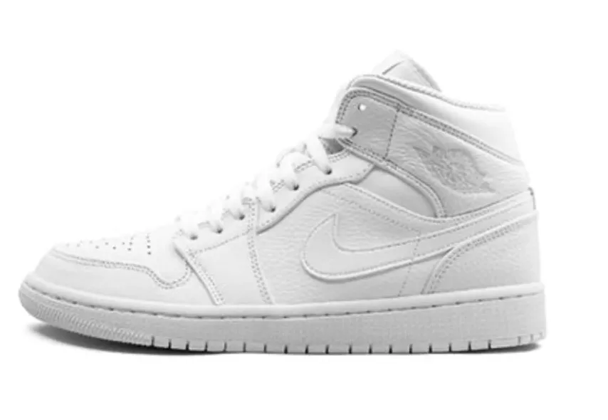 Nike Air Jordan 1 Mid Triple White (2018) 554724-109 Comfy Ride