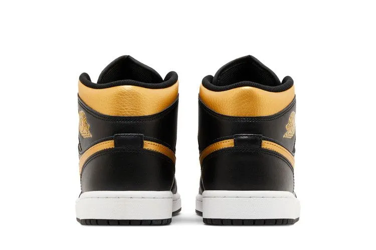 Air Jordan 1 Mid 'Black Metallic Gold' Fast Dry Summer Vibe