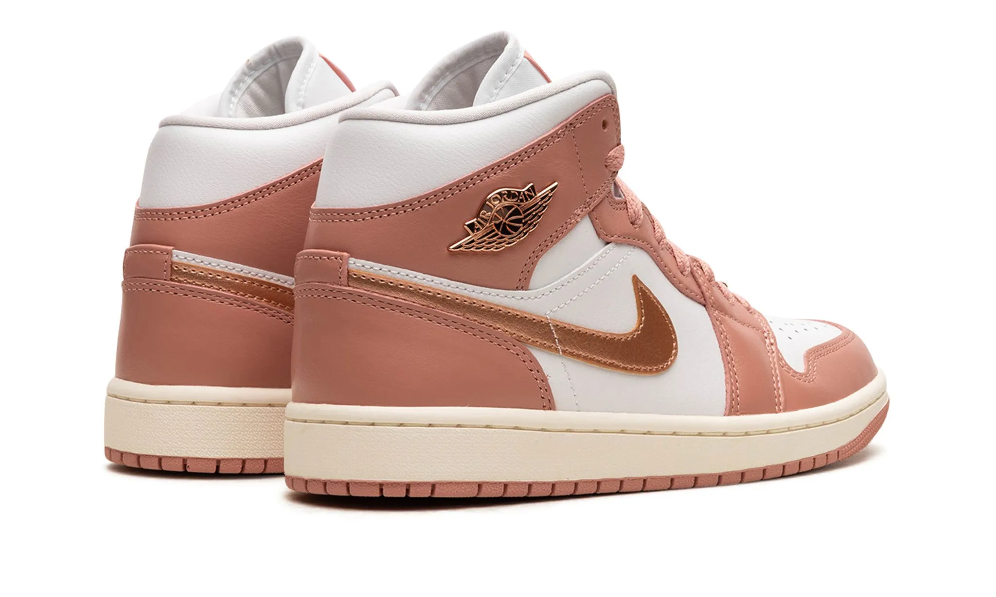 Air Jordan 1 Mid Wmns Red Stardust Comfortable Design Shoes Adjustable Straps