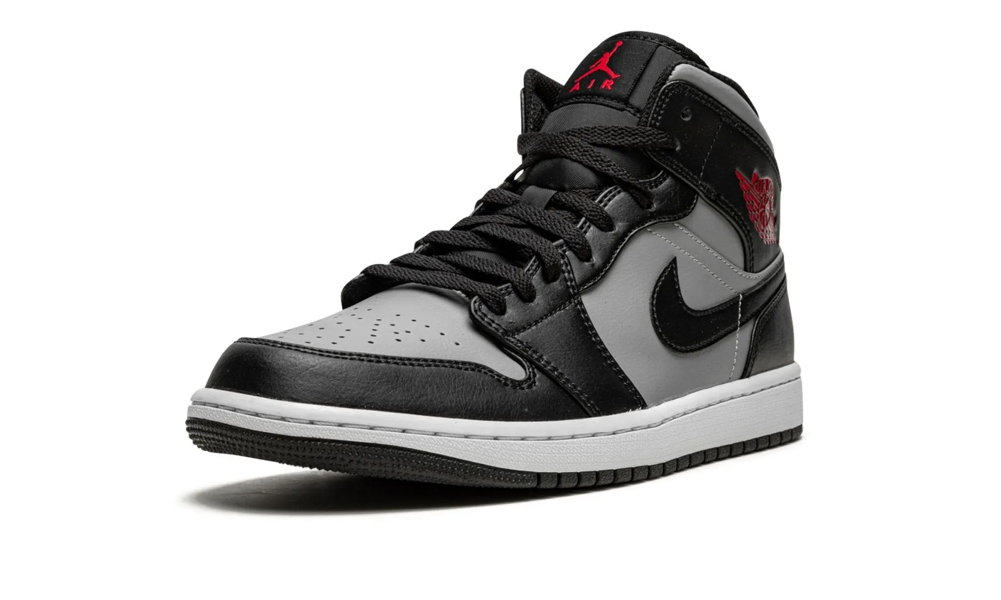 Smooth   surface Flexible Fabric Air Jordan 1 Mid Shadow Red