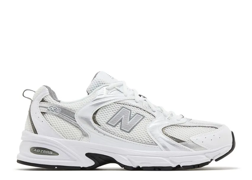 New Balance 530 White Silver Metallic Lightweight Structure Unisex style