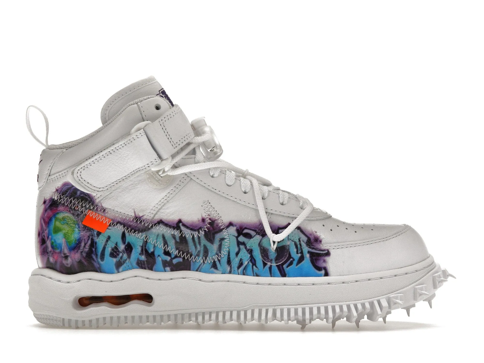 Nike Air Force 1 Mid Off-White Graffiti White Premium Leather