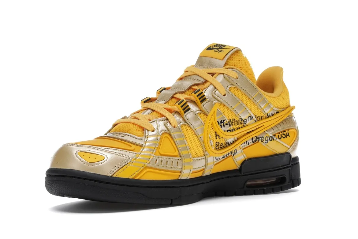 Nike Air Rubber Dunk Off-White University Gold Flat Walk Toe Guard