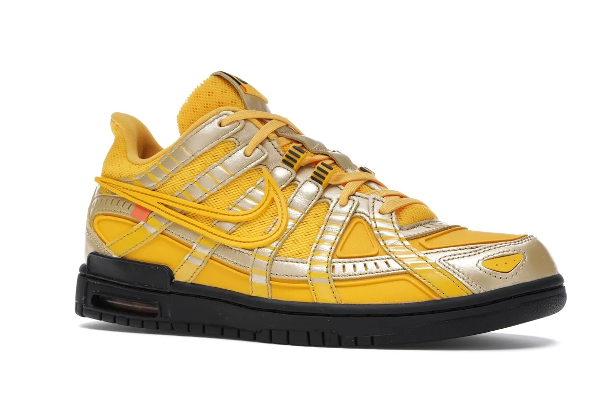 Nike Air Rubber Dunk Off-White University Gold Breathable Design City Look