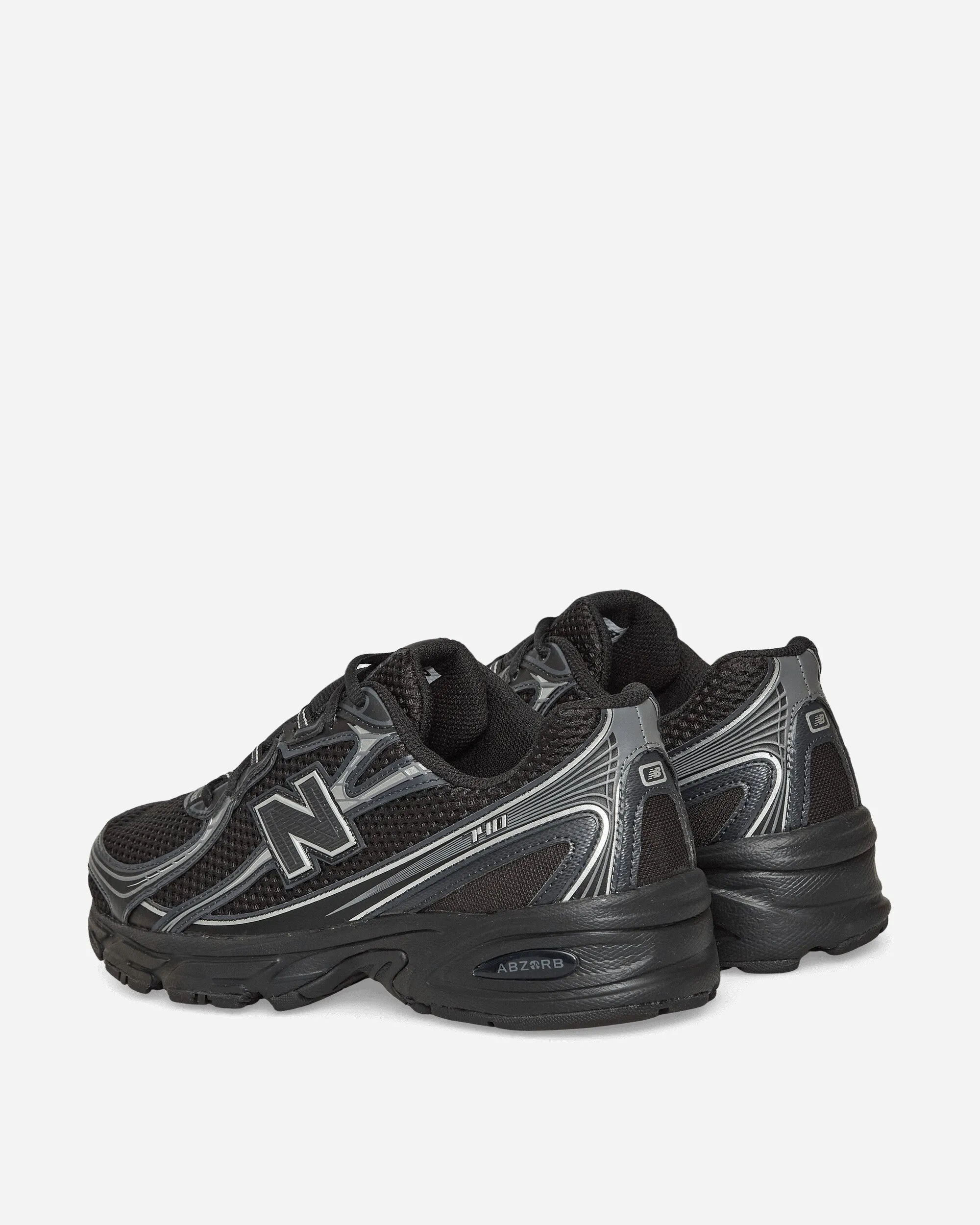 740 Sneakers Black / Silver Metallic Lace Tie
