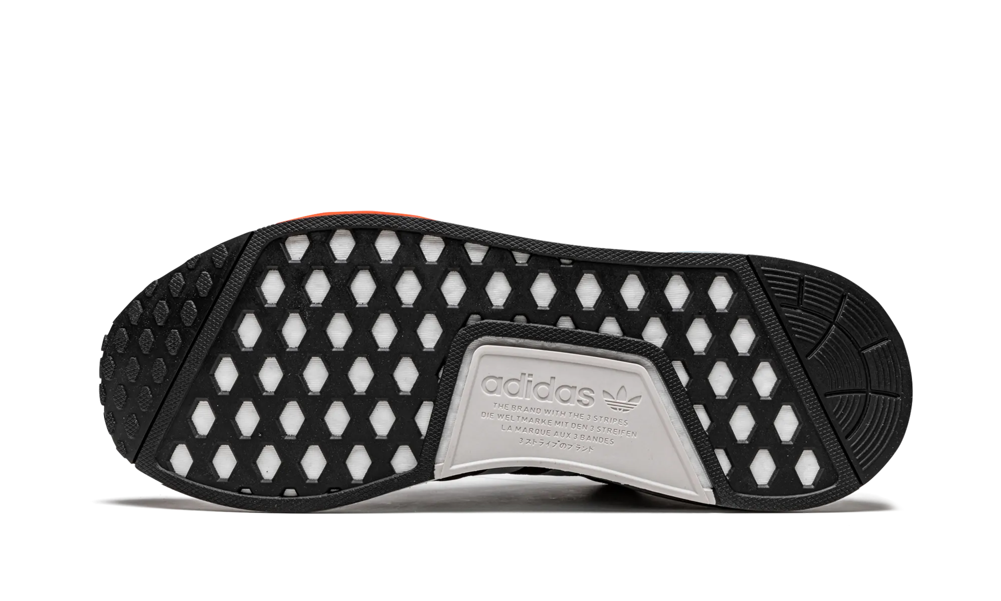 NMD_R1 "Black / Silver / Solar Red" Push Step Street Mode