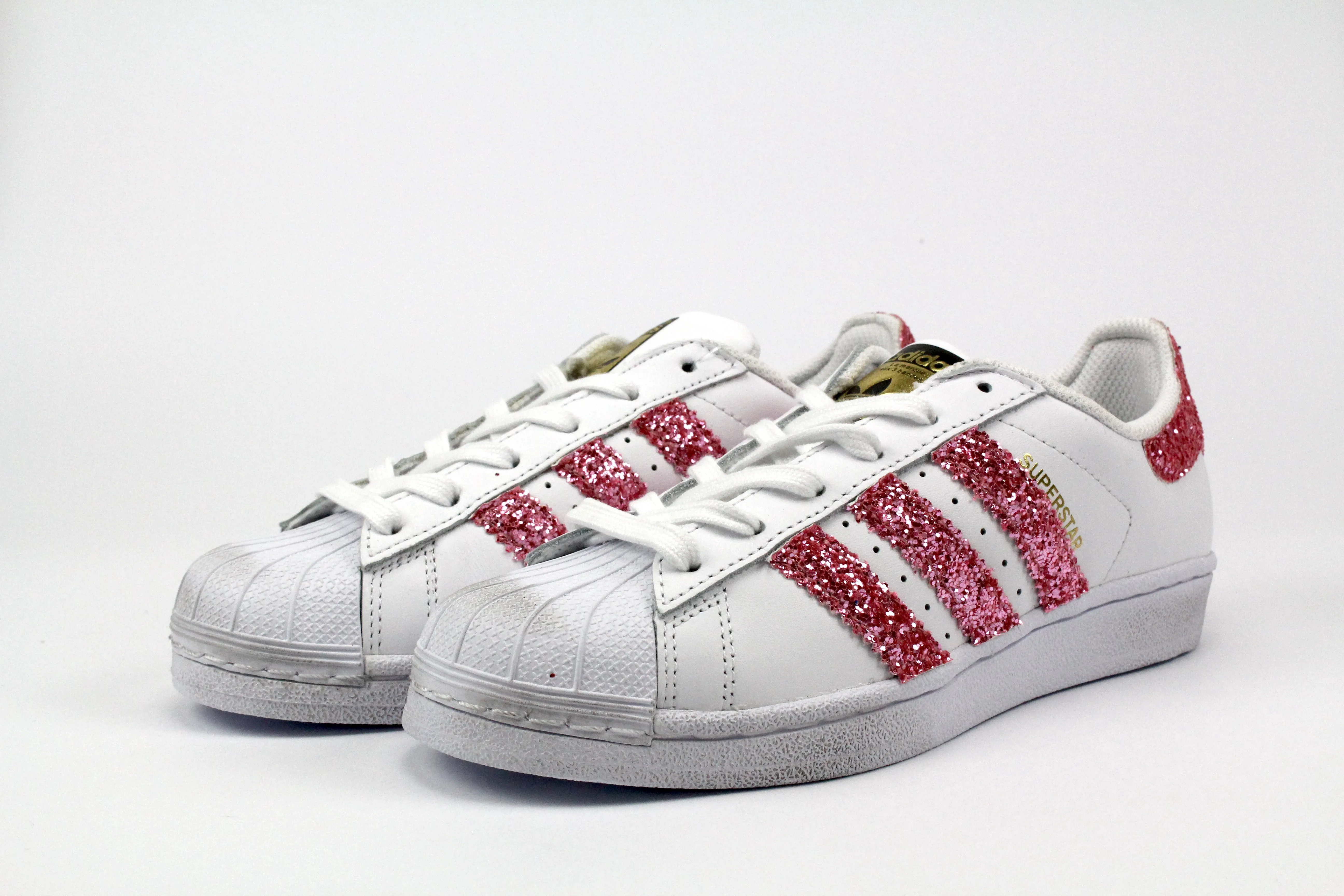 Adidas Superstar Pink Glitter Step Safe Retro Tone