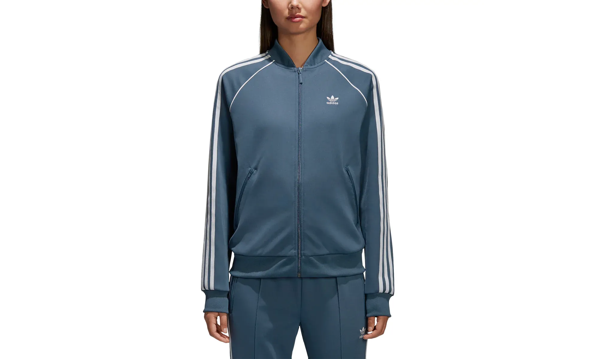Superstar Track Top "Dark Steeel / White" High Quality Leather warm weather