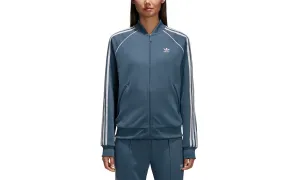 Superstar Track Top "Dark Steeel / White" High Quality Leather warm weather