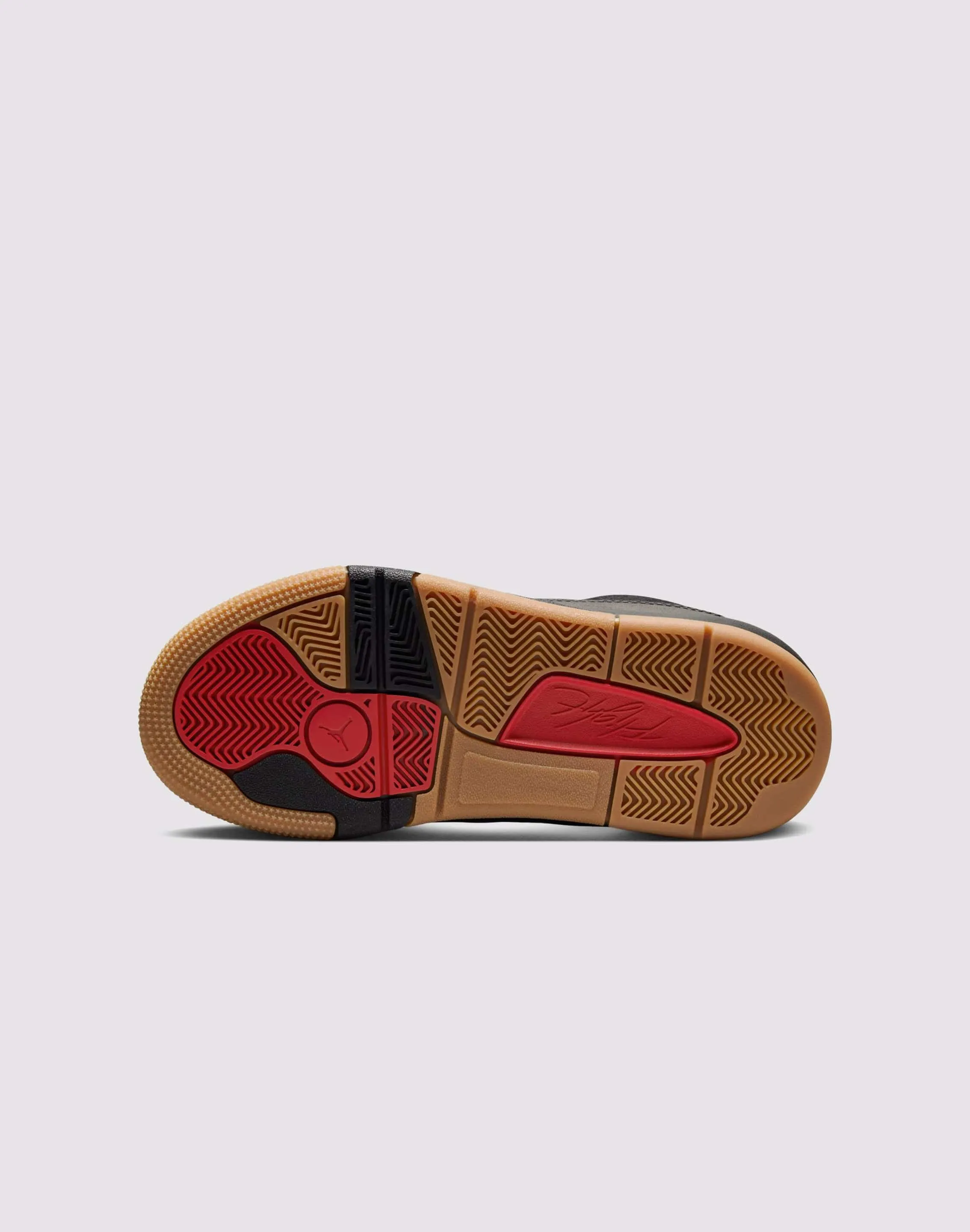 Jordan Flight Court Grade School Boys'&nbsp;"Black/Varsity Red/Gum Med Brown"&nbsp;Shoe Satin Glow Storm Proof