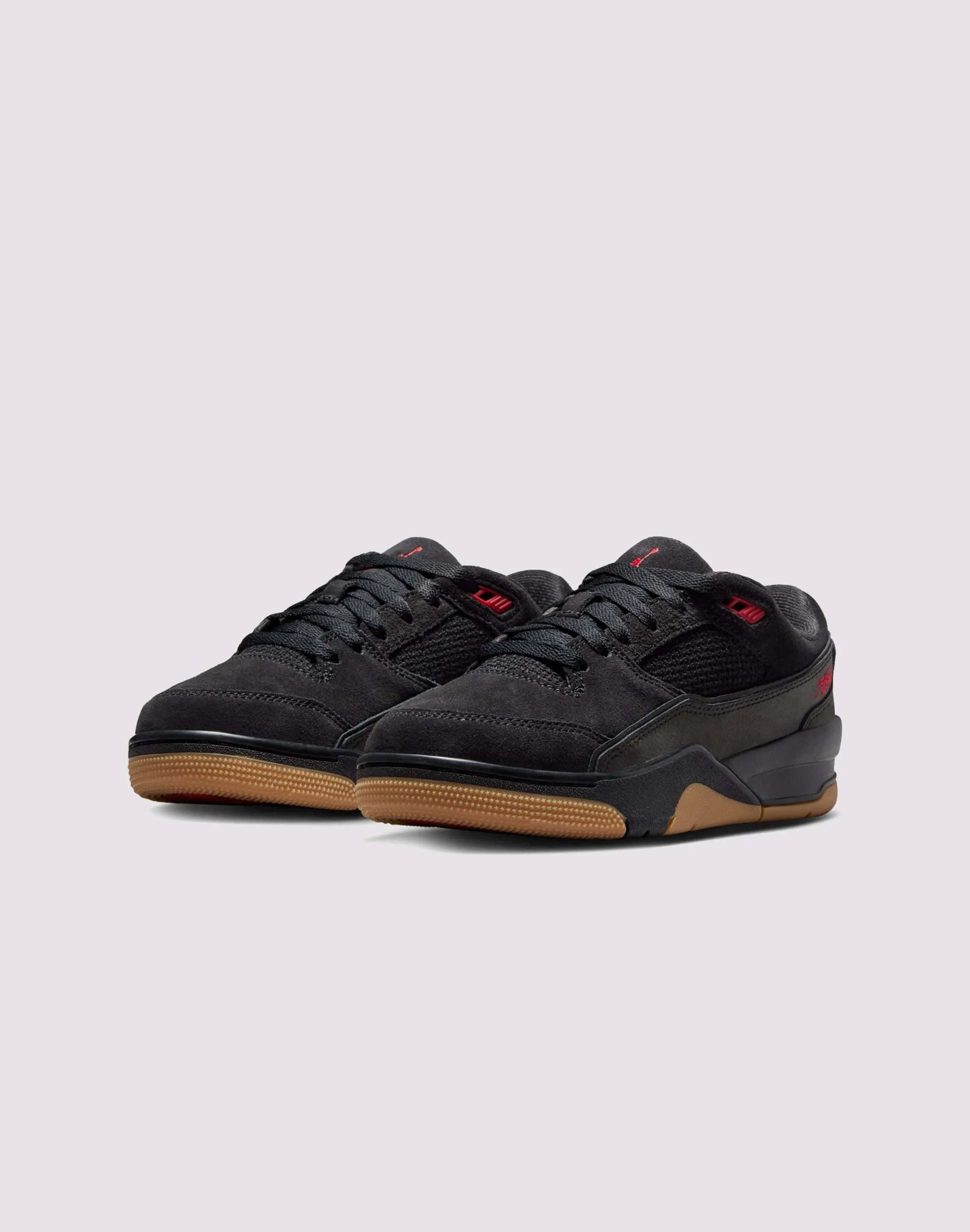Jordan Flight Court Grade School Boys'&nbsp;"Black/Varsity Red/Gum Med Brown"&nbsp;Shoe Airy Design Valley Run