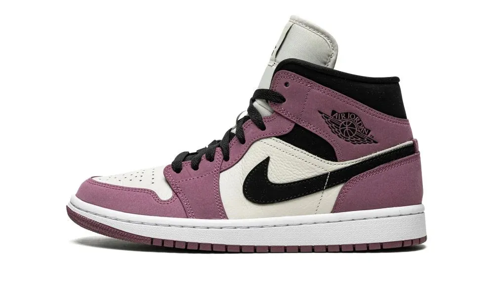Foam Midsole Padded Comfort Wmns Air Jordan 1 Mid SE Mulberry/Berry Pink