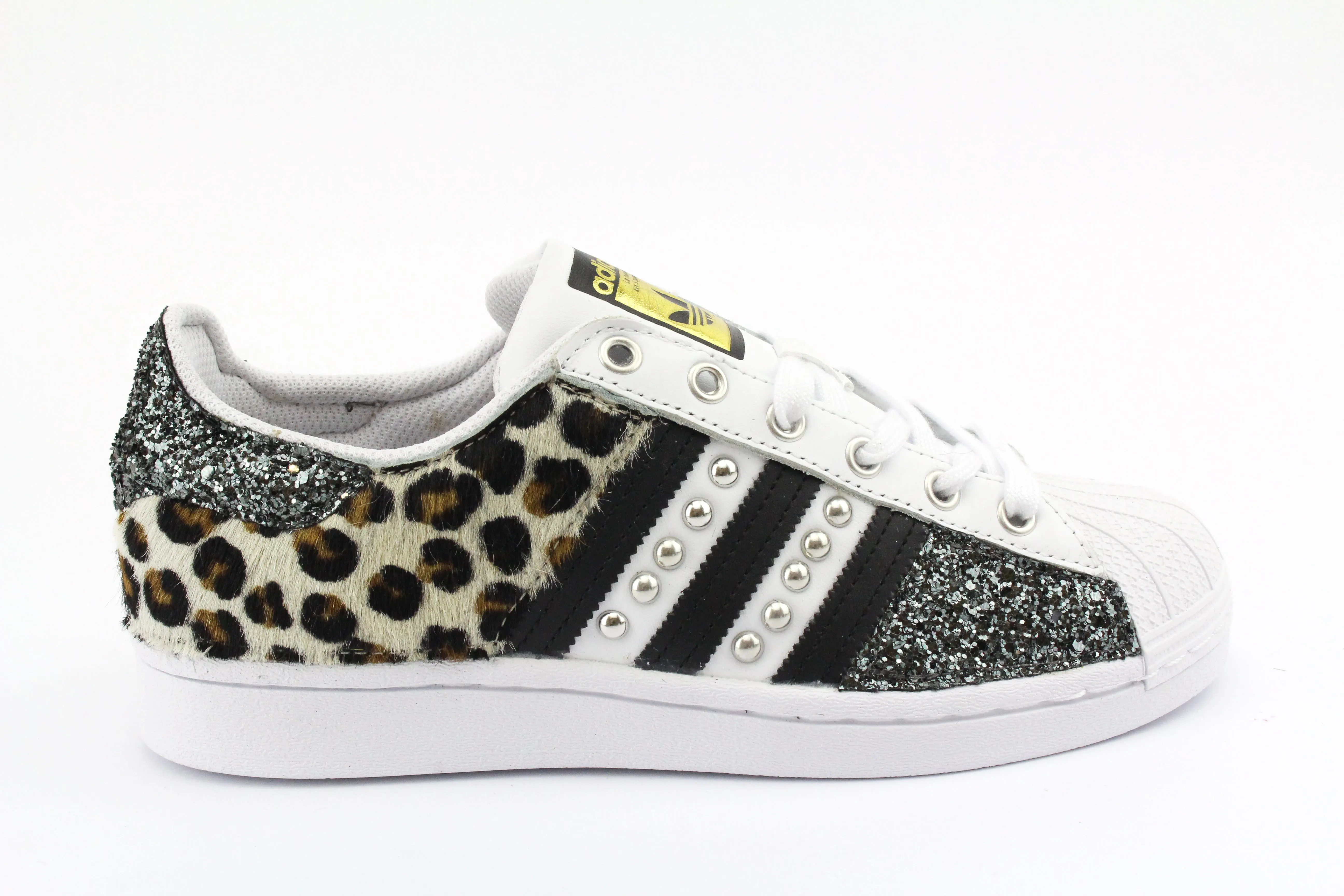 Cruise Wear Classic Silhouette Adidas Superstar Maculate Glitter BlackSilver & Borchie