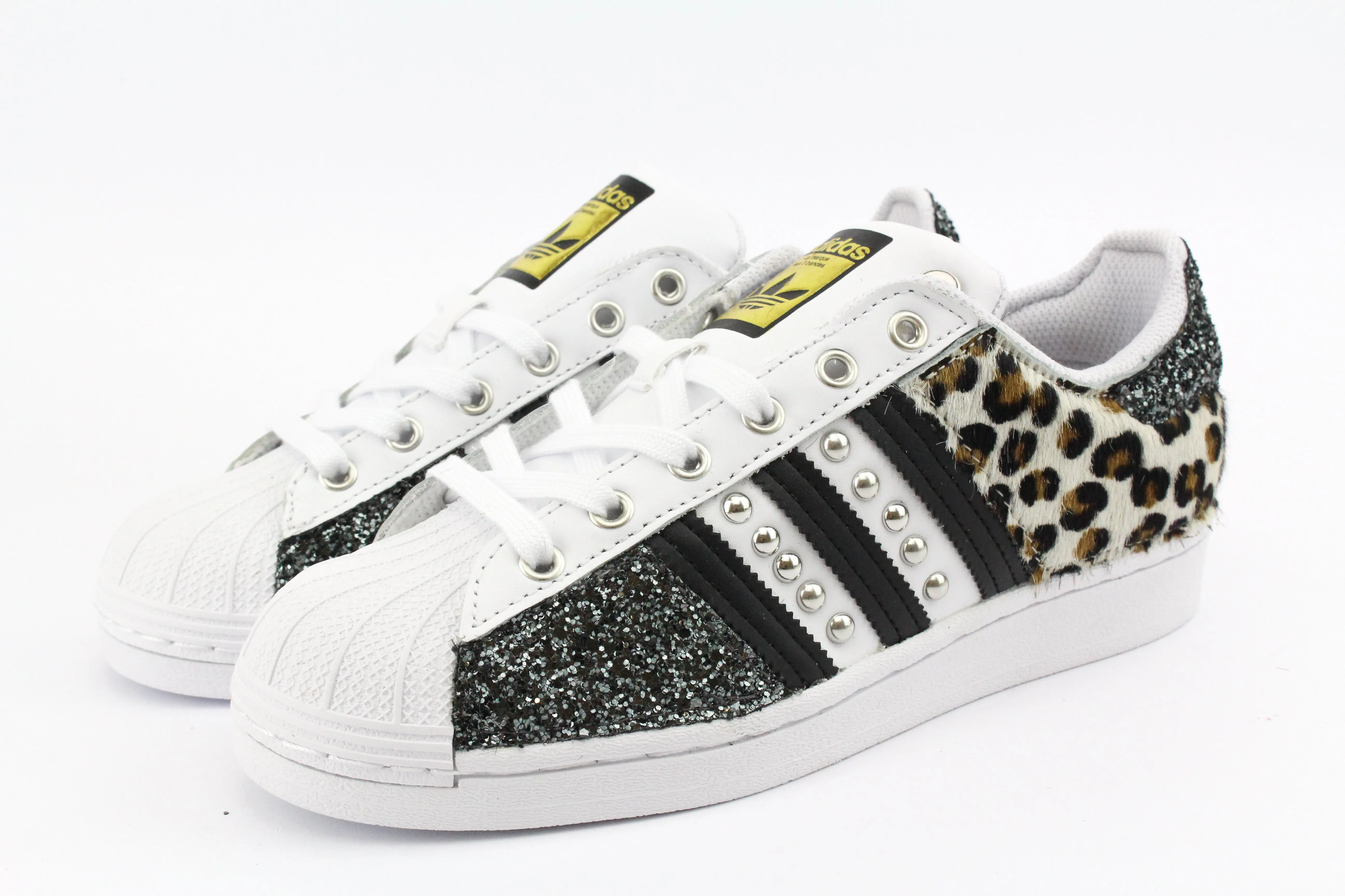 Adidas Superstar Maculate Glitter BlackSilver & Borchie Breathable   lining Anti Skid