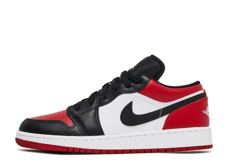 Nike Jordan 1 Low Bred Toe 2021 (553558-612/553560-612) Size 4Y-14 Move Around Dot Play