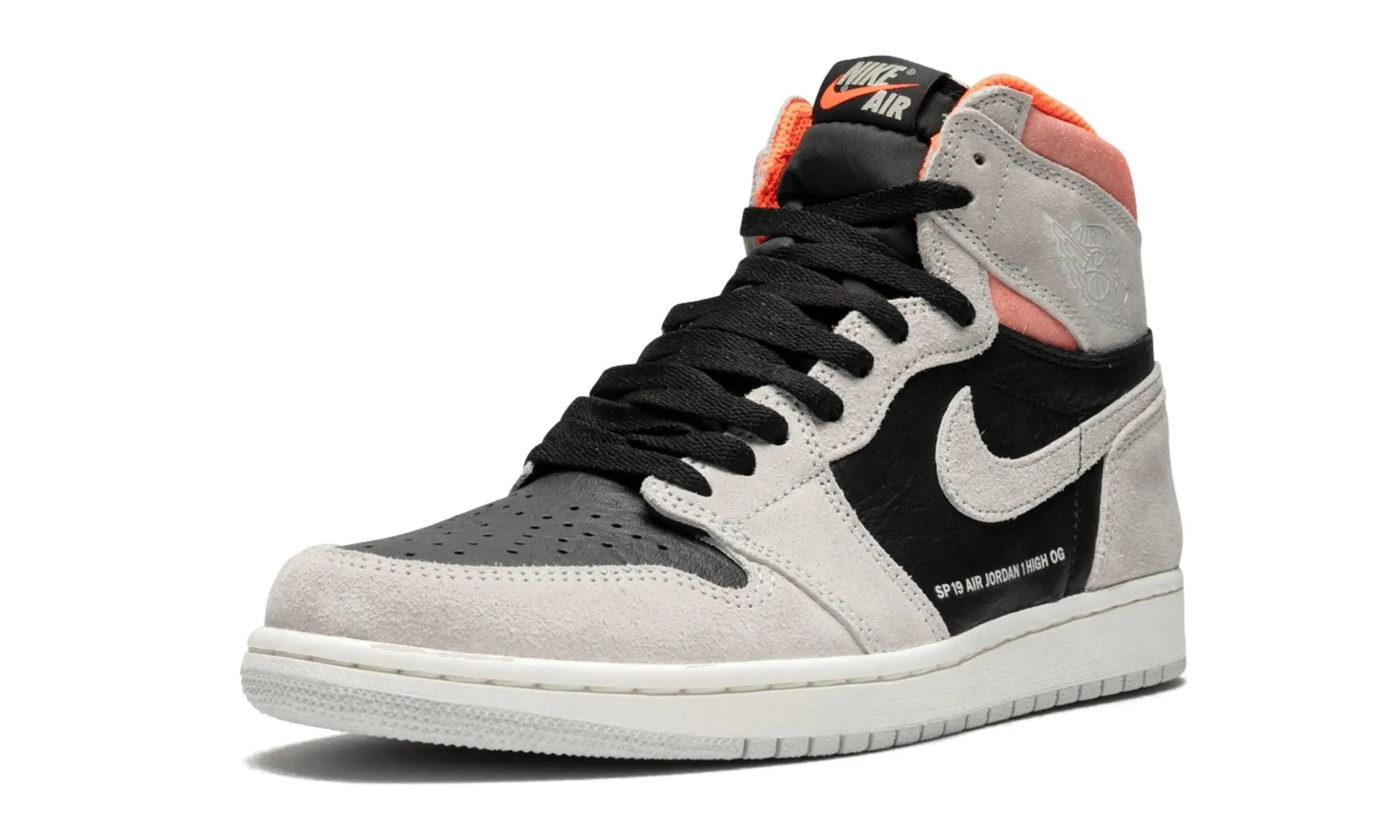 Air Jordan 1 Retro High OG Neutral Grey Hyper Crimson Comfort Cushioning Reinforced Seams