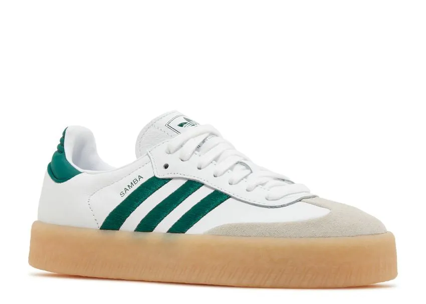Adidas Sambae White Collegiate Green Gum Quick Slide Comfort Fitment