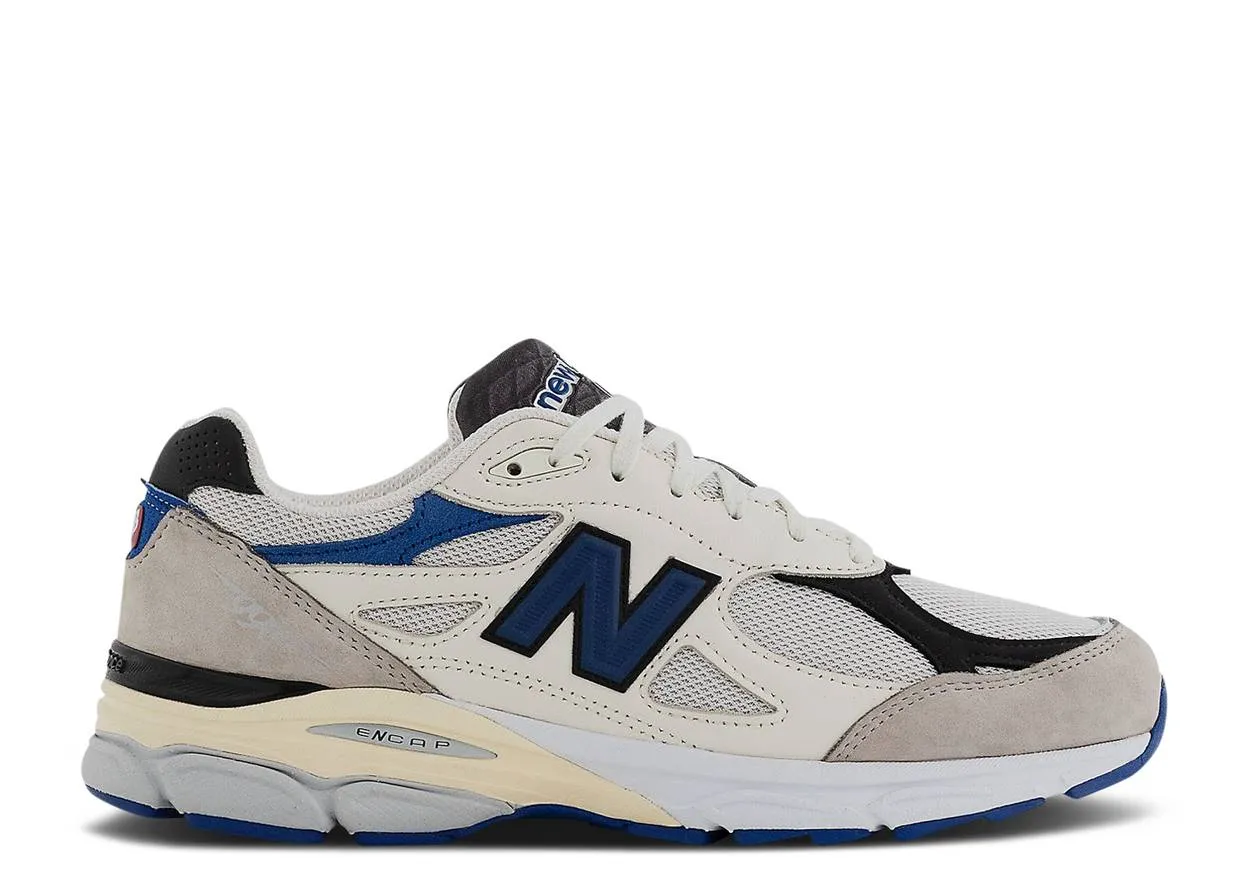 New Balance 990 v3 Teddy Santis Made In USA Cream Blue Office Look