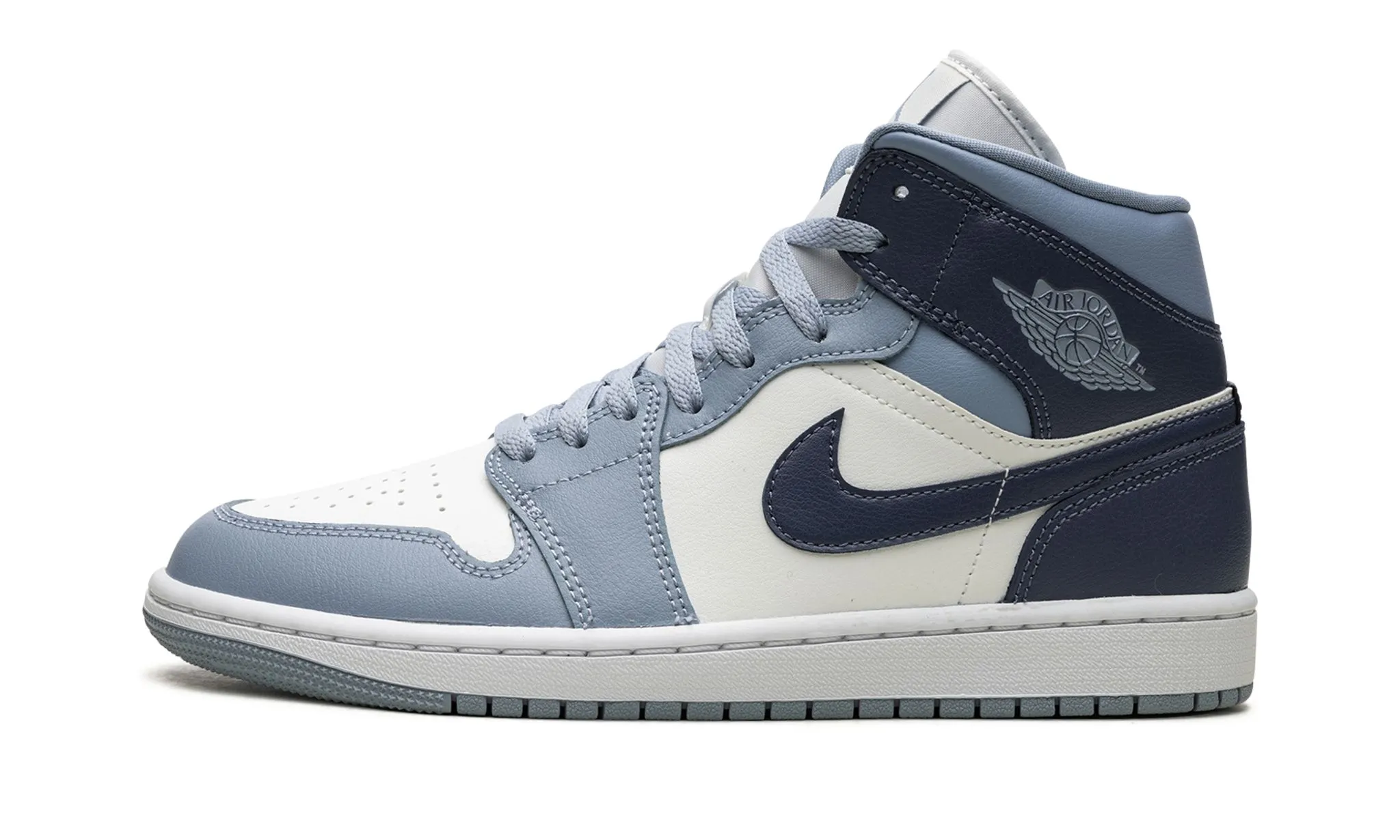 Wmns Air Jordan 1 Mid 'Two Tone Blue' Easy Comfort Touch Soft