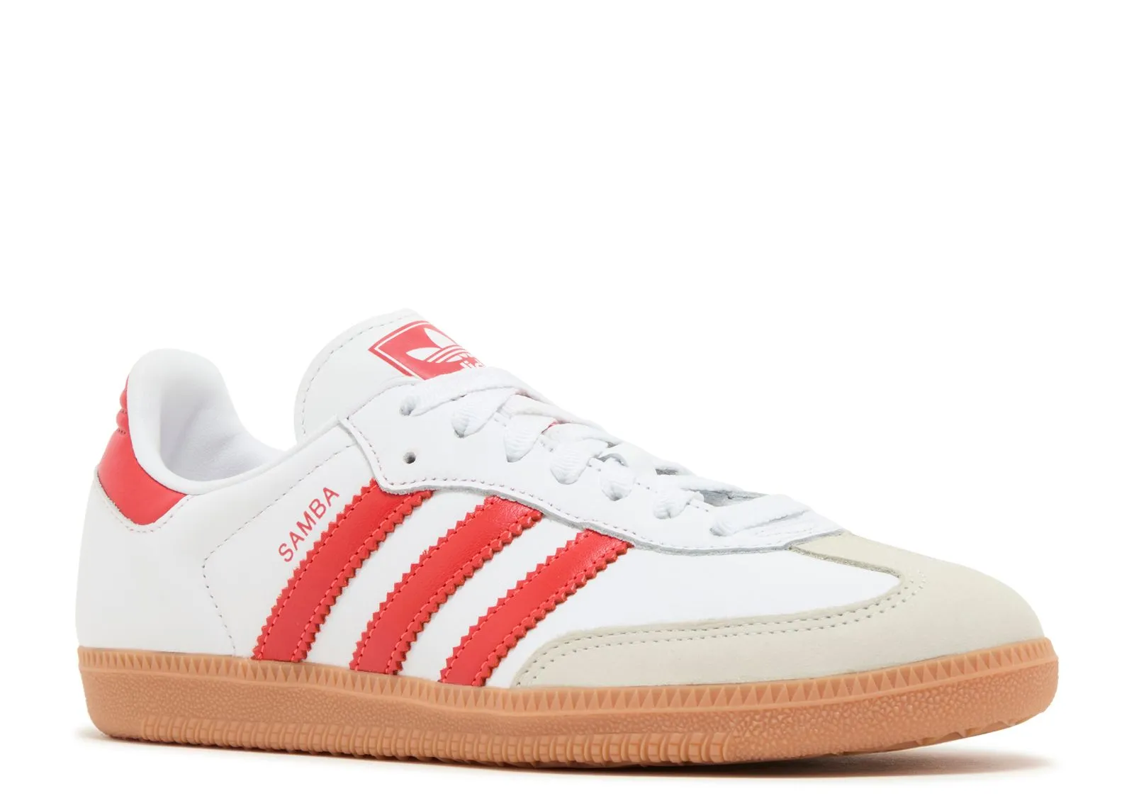 Adidas Samba OG White Solar Red Gum Tree Step Long Step