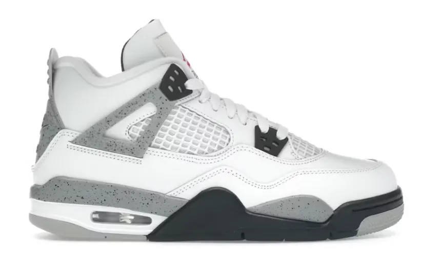 lace up closure Gentle Grip Jordan 4 Retro White Cement (2025) (GS)