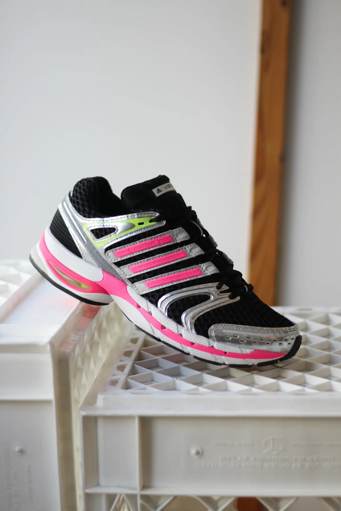 Breathable ADIDAS ADISTAR CONTROL 5 "METALLIC SILVER/CORE BLACK/LUCID PINK" Recycled-Material