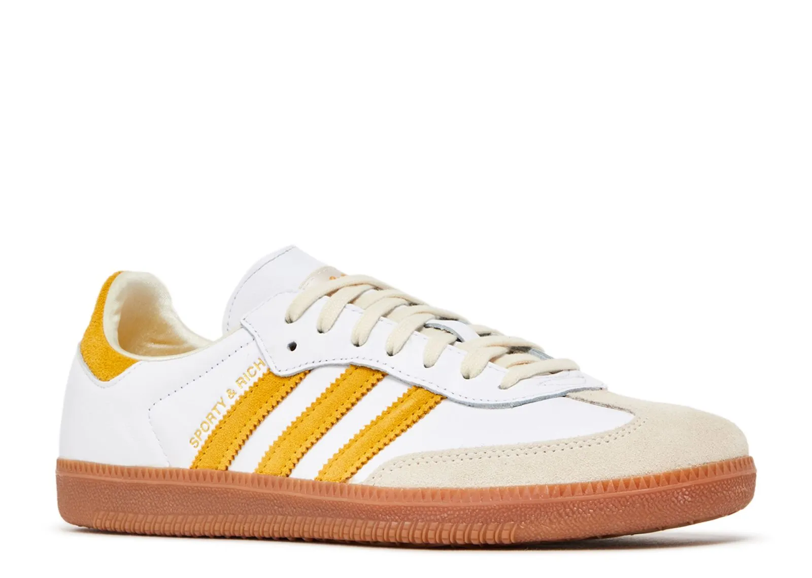 Adidas Samba Sporty & Rich White Bold Gold Loafer Style