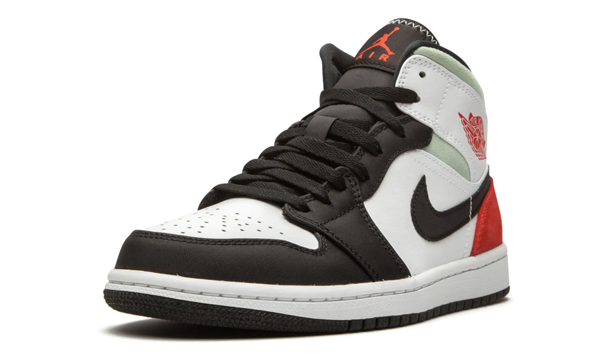 Walk Time Flexible Step Air Jordan 1 Mid SE Red Grey Black Toe